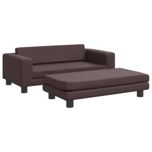 Krevet za pse s produžetkom smeđi 100 x 50 x 30 cm umjetna koža - Smeđa Umjetna koža Cijena