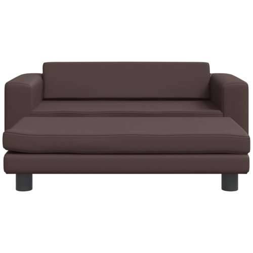 Krevet za pse s produžetkom smeđi 100 x 50 x 30 cm umjetna koža - Smeđa Umjetna koža Cijena