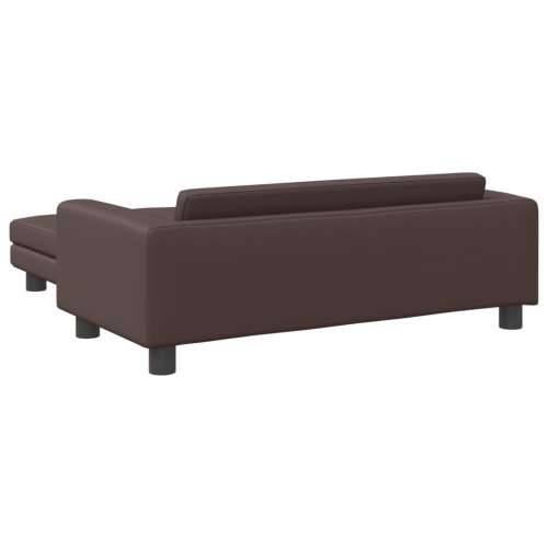 Krevet za pse s produžetkom smeđi 100 x 50 x 30 cm umjetna koža - Smeđa Umjetna koža Cijena