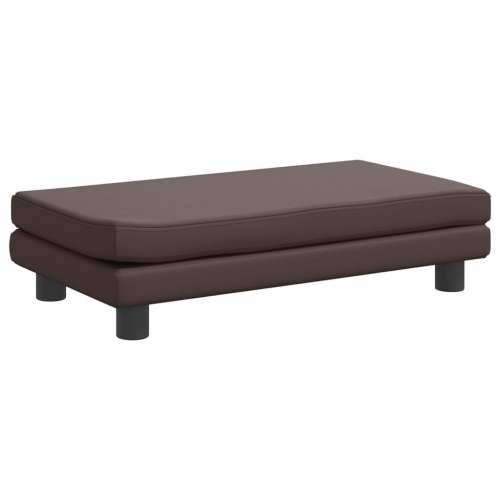 Krevet za pse s produžetkom smeđi 100 x 50 x 30 cm umjetna koža - Smeđa Umjetna koža Cijena