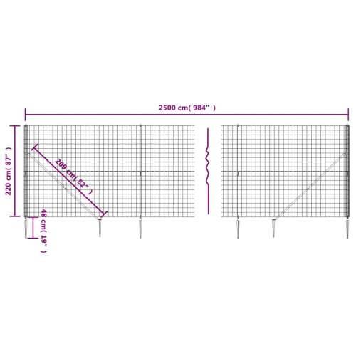 Žičana ograda sa šiljastim držačima antracit 2,2x25 m - Antracit 2.2 x 25 m 1 Cijena