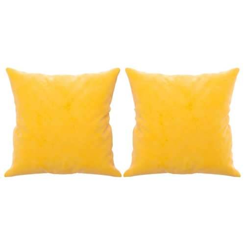 Ukrasni jastuci 2 kom žuti 40 x 40 cm baršunasti Cijena