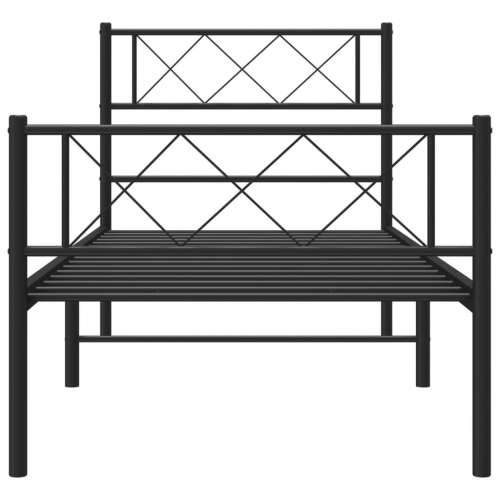 Metalni okvir kreveta uzglavlje i podnožje crni 107x203 cm - Crna 107 x 203 cm s uzglavljem i podnožjem Cijena