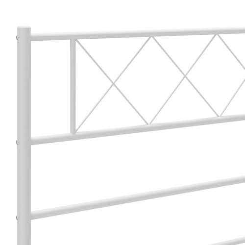 Metalni okvir krevet bez madraca s uzglavljem bijeli 75x190 cm - Bijela 75 x 190 cm s uzglavljem Cijena