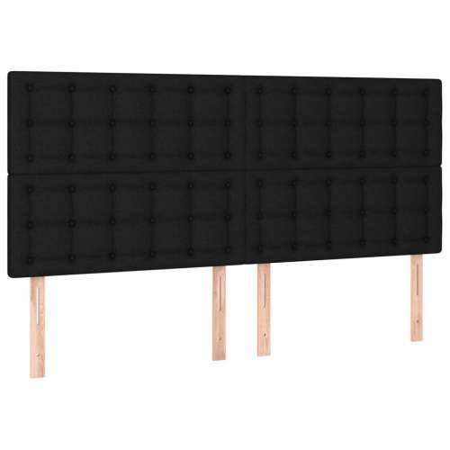 Krevet s oprugama i madracem crni 160x200 cm od tkanine - Crna 160 x 200 cm gumbi Cijena