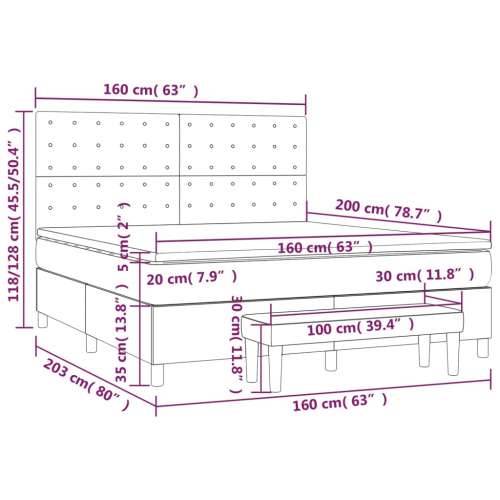 Krevet s oprugama i madracem crni 160x200 cm od tkanine - Crna 160 x 200 cm gumbi Cijena