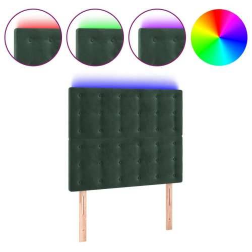 LED uzglavlje tamnozeleno 90x5x118/128 cm baršunasto - Tamnozelena 90 x 5 x 118/128 cm 1 Cijena