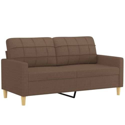 2-dijelni set sofa s jastucima smeđi od tkanine - Smeđa s jastučićima Cijena