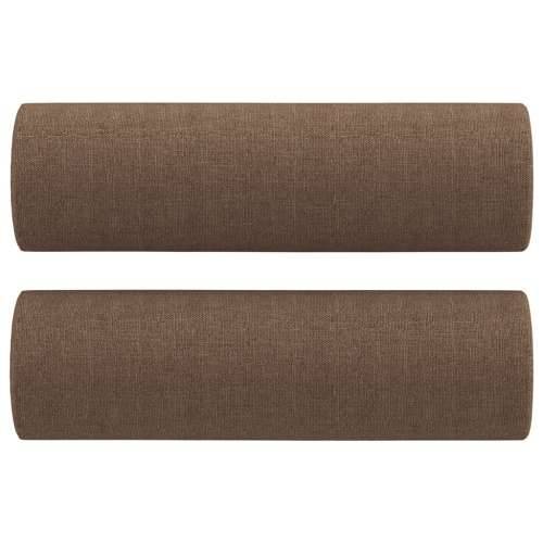 2-dijelni set sofa s jastucima smeđi od tkanine - Smeđa s jastučićima Cijena
