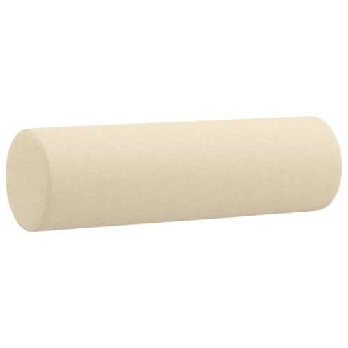 3-dijelni set sofa s jastucima krem od mikrovlakana - Krema s jastucima i tabureom Cijena