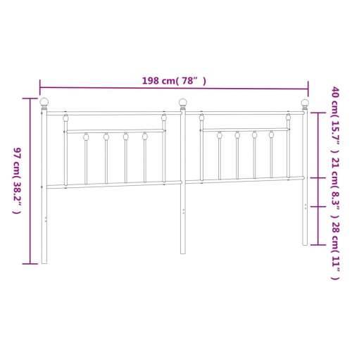 Metalno uzglavlje crno 193 cm - Crna 193 cm 1 Cijena