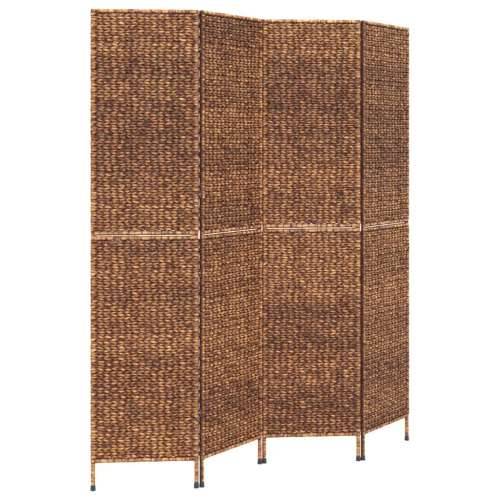 Paravan - Sobna pregrada s 4 panela smeđa 163 x 180 cm od vodenog zumbula - Smeđa 163 x 180 cm 1 Cijena