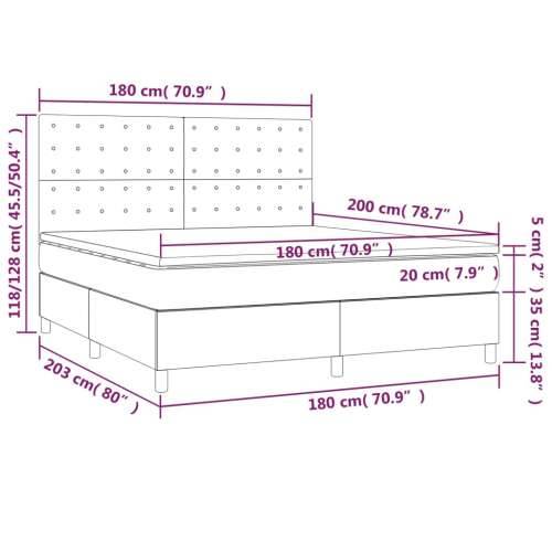 Krevet s oprugama i madracem plavi 180x200 cm od tkanine - Plava 180 x 200 cm gumbi Cijena