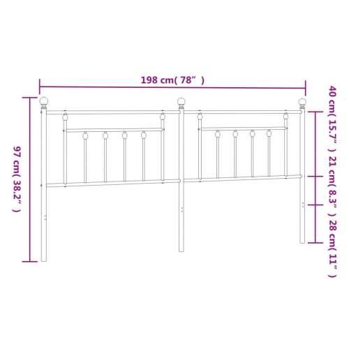 Metalno uzglavlje bijelo 193 cm - Bijela 193 cm 1 Cijena