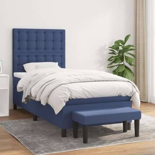 Krevet s oprugama i madracem plavi 80x200 cm od tkanine - Plava 80 x 200 cm gumbi Cijena