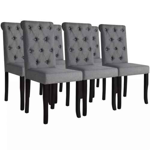 Blagovaonske stolice od tkanine 6 kom tamnosive