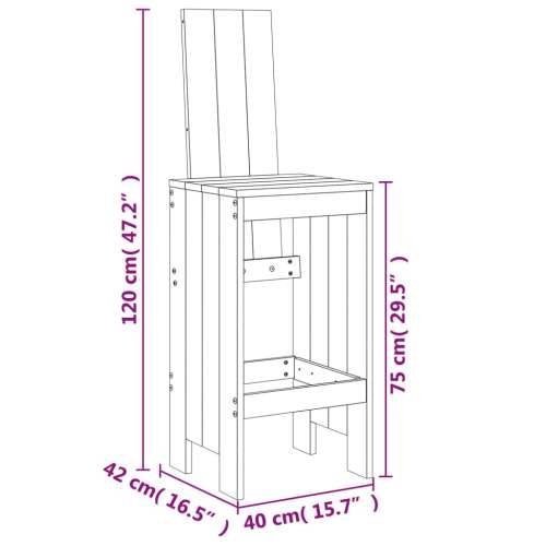 Barski stolci 2 kom 40 x 42 x 120 cm od masivne borovine Cijena