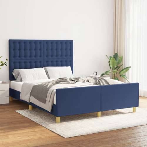 Okvir za krevet bez madraca plavi 140 x 190 cm od tkanine - Plava 140 x 190 cm gumbi Cijena