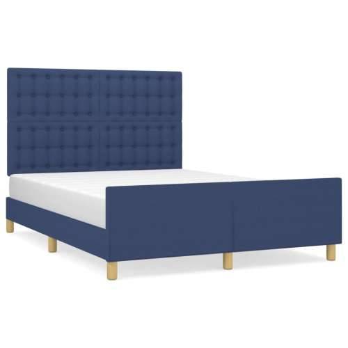 Okvir za krevet bez madraca plavi 140 x 190 cm od tkanine - Plava 140 x 190 cm gumbi Cijena