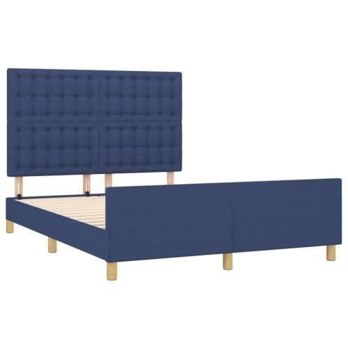 Okvir za krevet bez madraca plavi 140 x 190 cm od tkanine - Plava 140 x 190 cm gumbi Cijena
