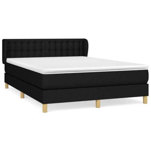 Krevet s oprugama i madracem crni 140 x 190 cm od tkanine - Crna 140 x 190 cm gumbi Cijena