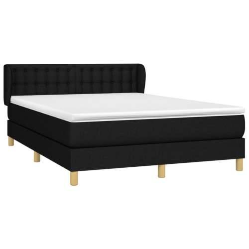 Krevet s oprugama i madracem crni 140 x 190 cm od tkanine - Crna 140 x 190 cm gumbi Cijena