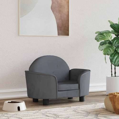 Krevet za pse tamnosivi 66x40x45 cm baršunasti - Tamno siva Cijena