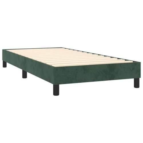 Box spring krevet s madracem tamnozeleni 90x190 cm baršunasti - Tamnozelena 90 x 190 cm Dizajn s gumbima Cijena