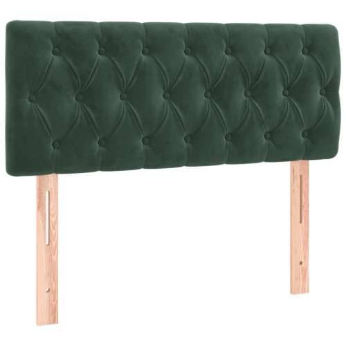 Box spring krevet s madracem tamnozeleni 90x190 cm baršunasti - Tamnozelena 90 x 190 cm Dizajn s gumbima Cijena
