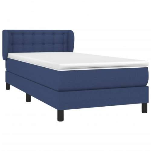 Krevet s oprugama i madracem plavi 90 x 190 cm od tkanine - Plava 90 x 190 cm gumbi Cijena