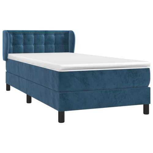 Box spring krevet s madracem tamnoplavi 80 x 200 cm baršunasti - Tamno plava 80 x 200 cm gumbi Cijena