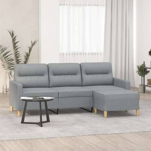 Trosjed s tabureom svjetlosivi 180 cm od tkanine - Svjetlosiva Cijena