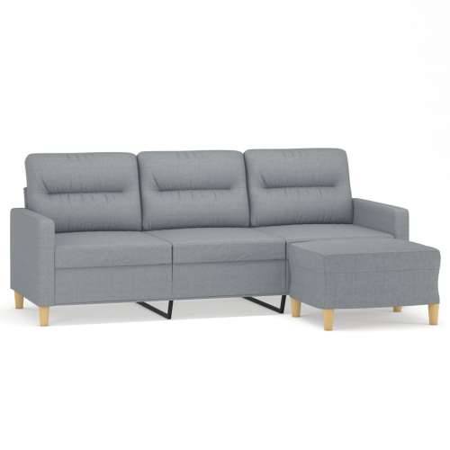Trosjed s tabureom svjetlosivi 180 cm od tkanine - Svjetlosiva Cijena