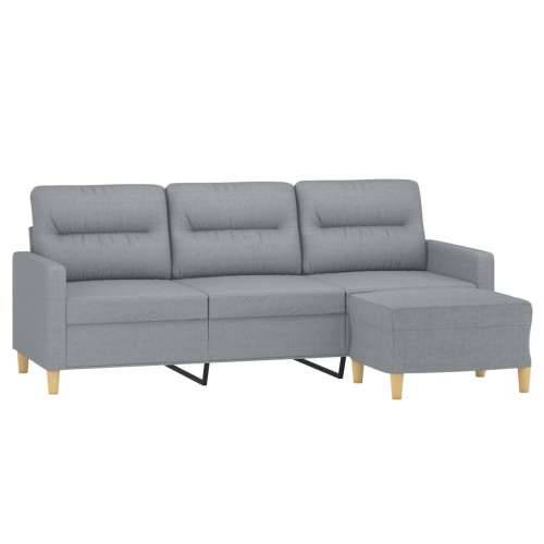 Trosjed s tabureom svjetlosivi 180 cm od tkanine - Svjetlosiva Cijena