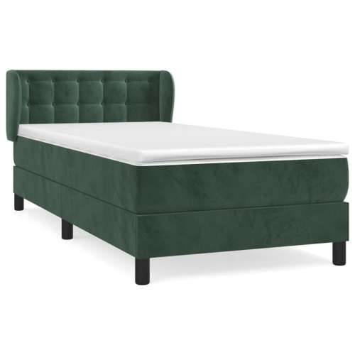 Box spring krevet s madracem tamnozeleni 90x190 cm baršunasti - Tamnozelena 90 x 190 cm gumbi Cijena