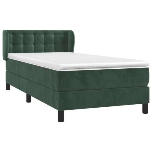 Box spring krevet s madracem tamnozeleni 90x190 cm baršunasti - Tamnozelena 90 x 190 cm gumbi Cijena
