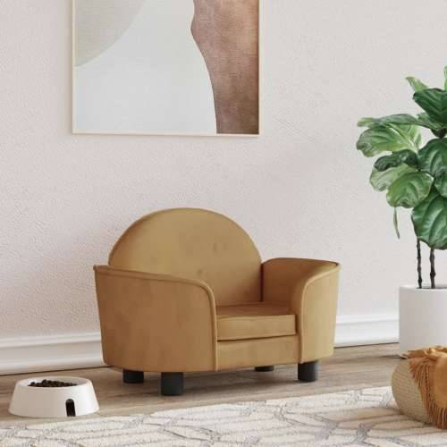 Krevet za pse smeđi 66x40x45 cm baršunasti - Smeđa Cijena