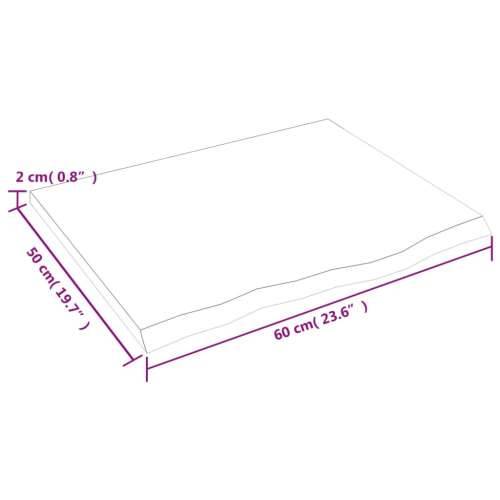 Stolna ploča 60x50x2 cm od netretirane masivne hrastovine - Prirodna 60 x 50 x 2 cm 1 Cijena