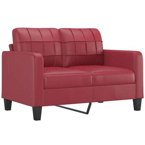 2-dijelni set sofa s jastucima boja vina od umjetne kože - boja crnog vina s jastučićima Cijena