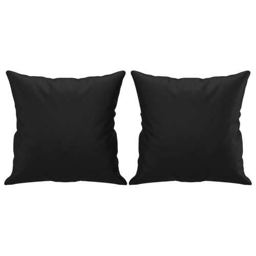 3-dijelni set sofa s jastucima crna od umjetne kože - Crna s jastucima i tabureom Cijena