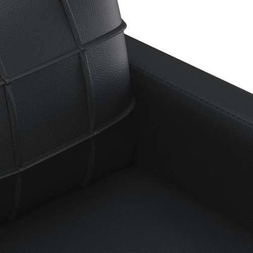 3-dijelni set sofa s jastucima crna od umjetne kože - Crna s jastucima i tabureom Cijena