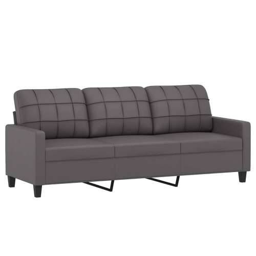 2-dijelni set sofa s jastucima sivi od umjetne kože - Siva s jastučićima Cijena