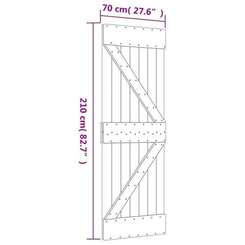 Klizna vrata s priborom za montažu 70 x 210 cm masivna borovina Cijena