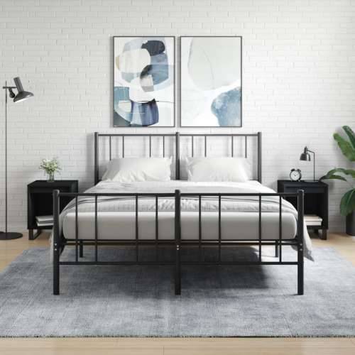 Noćni ormarići 2 kom crni 40x35x50 cm od konstruiranog drva - Crna 2 Cijena