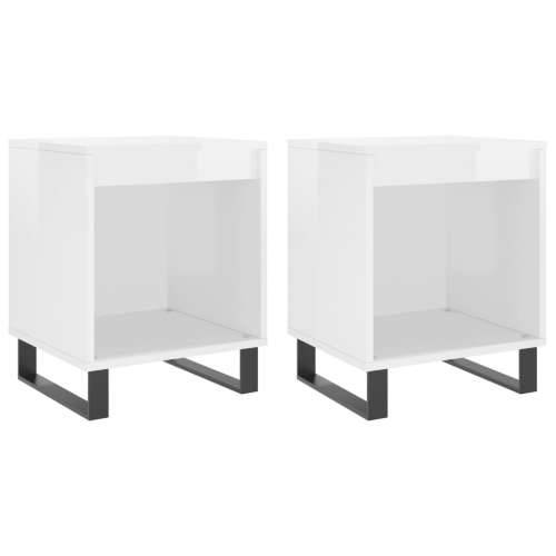 Noćni ormarići 2 kom sjajni bijeli 40x35x50cm konstruirano drvo - Visoko sjajno bijela 2 Cijena