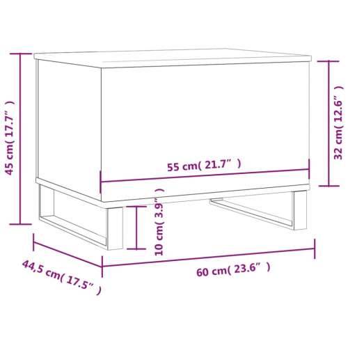 Stolić za kavu boja hrasta 60 x 44,5 x 45 cm konstruirano drvo - Sivi hrast sonoma 1 Cijena
