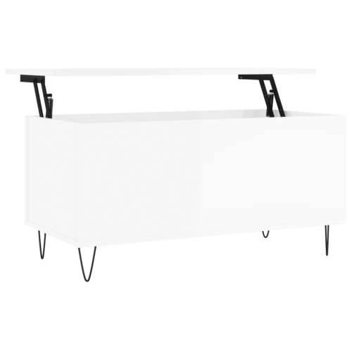 Stolić za kavu sjajni bijeli 90x44,5x45 cm konstruirano drvo - Visoko sjajno bijela 1 Cijena