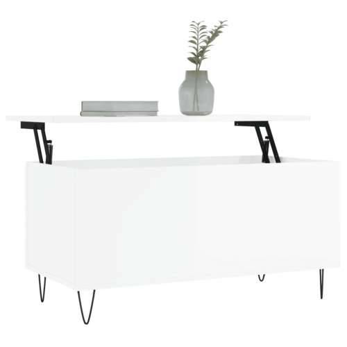 Stolić za kavu sjajni bijeli 90x44,5x45 cm konstruirano drvo - Visoko sjajno bijela 1 Cijena