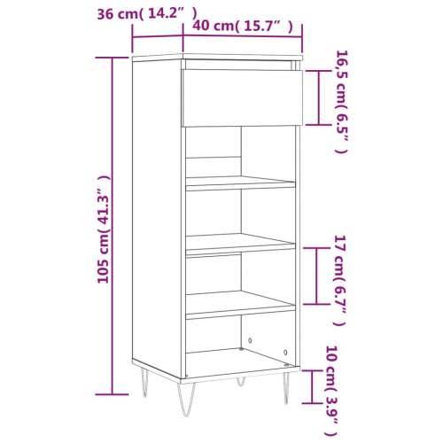 Ormarić za cipele crni 40 x 36 x 105 cm od konstruiranog drva - Crna 1 Cijena