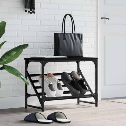 Stalak za cipele crni 60x30x45 cm od konstruiranog drva - Crna 1 45 cm 60 cm Cijena